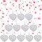 4E’s Novelty Clear Spun Glass Heart Ornaments 12-Pack – Mini 1.5" Frosted Crystal Hearts